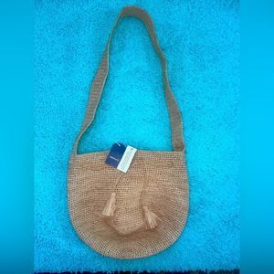 Handmade rattan beach tote bag